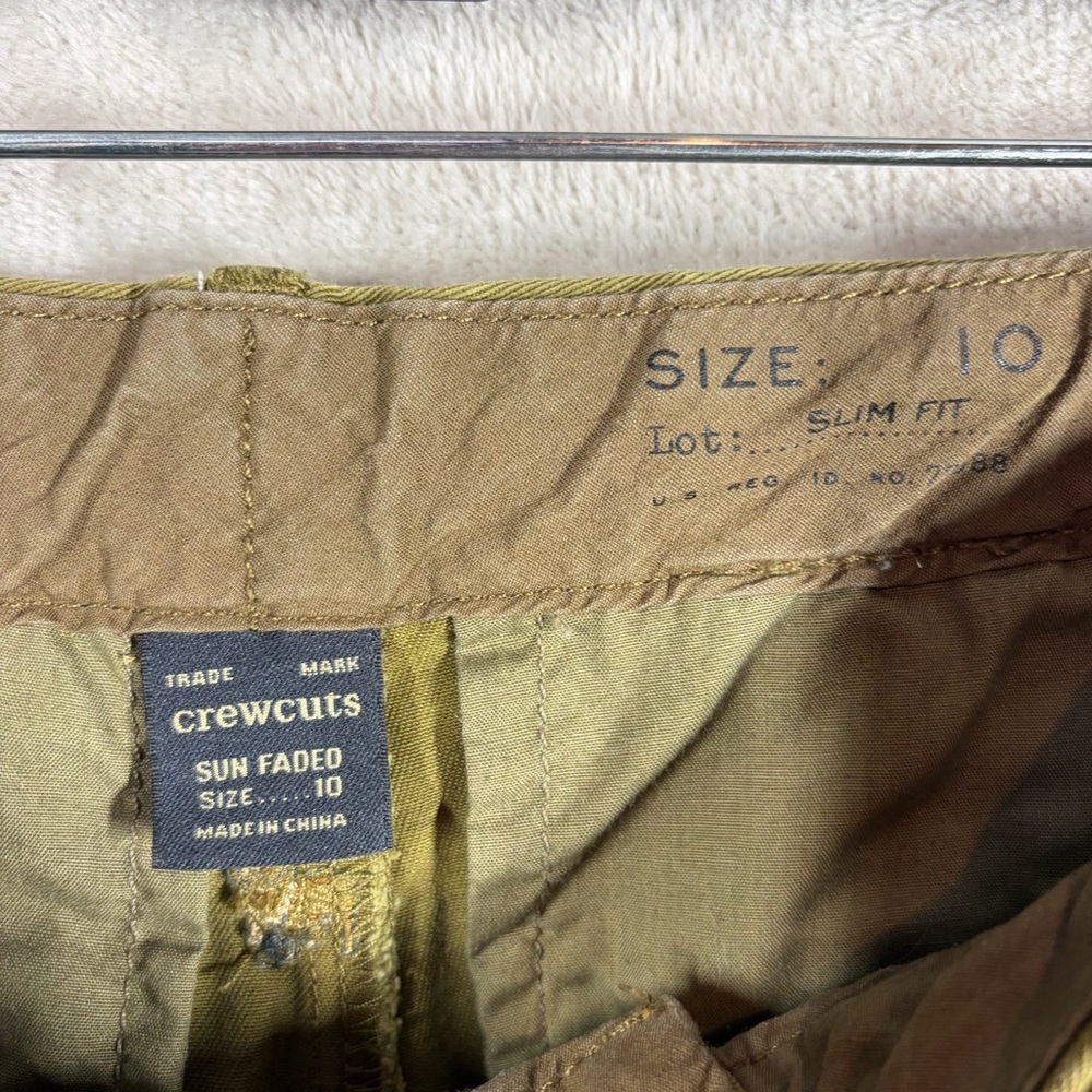 J. Crew Crewcuts Dog Embroidered Pants Size 10 Olive Green Preppy Chino Slim Fit - Picture 5 of 9